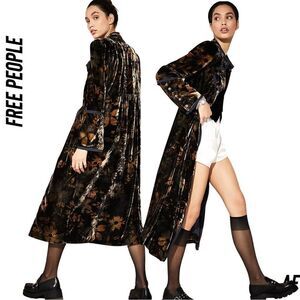 FREE PEOPLE HAZEL DUSTER NEW SIZE XS BLACK COMBO
